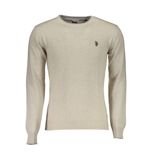 Sweater by U.S. POLO ASSN. for men in wool beige showcases a downtown chic silhouette, artfully finished with a downtown chic round neckline and for a sophisticated, high-end look.
