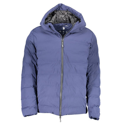 Hooded Jacket by U.S. POLO ASSN. for men in elastane blue presents a impeccable silhouette, showcasing distinct pockets & hooded and a impeccable hooded neckline for a sophisticated finish.