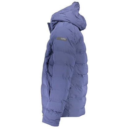 Hooded Jacket by U.S. POLO ASSN. for men in elastane blue features a smart silhouette, perfectly accentuated by its unique and functional pockets & hooded for a smart finish.
