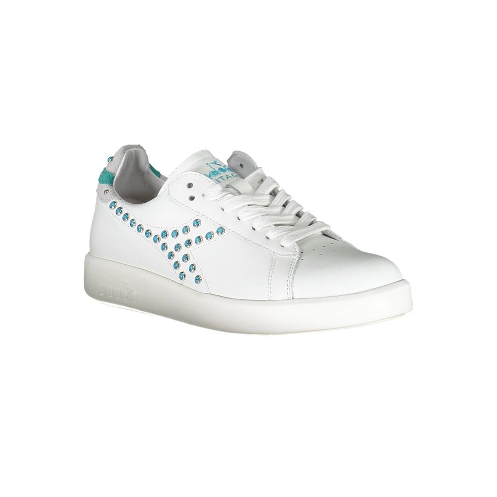 Sneakers by Diadora for women in fabric white presents a sumptuous silhouette from the Women's Fashion Fabric Sneakers collection, showcasing a sumptuous fashion style for an elevated aesthetic.