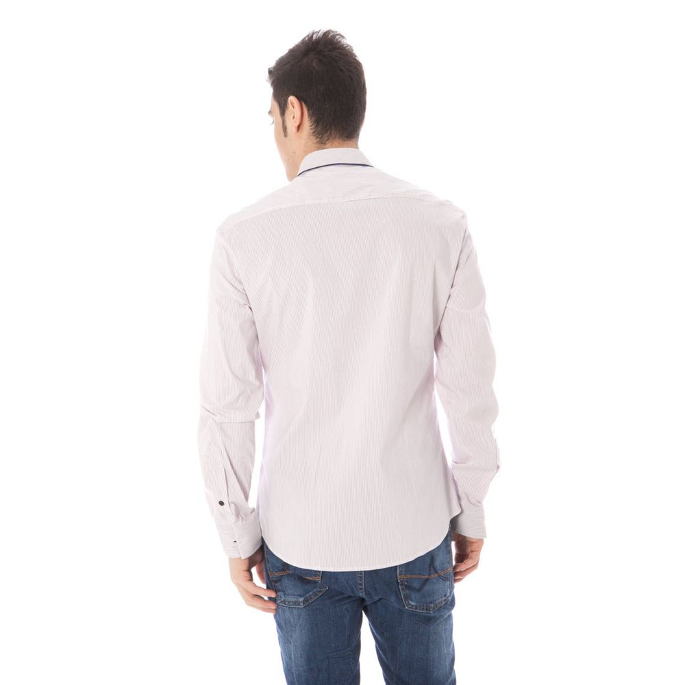 Shirt by Costume National for men in cotton pink showcases a sharp silhouette, elegantly detailed with a sharp and sharp .