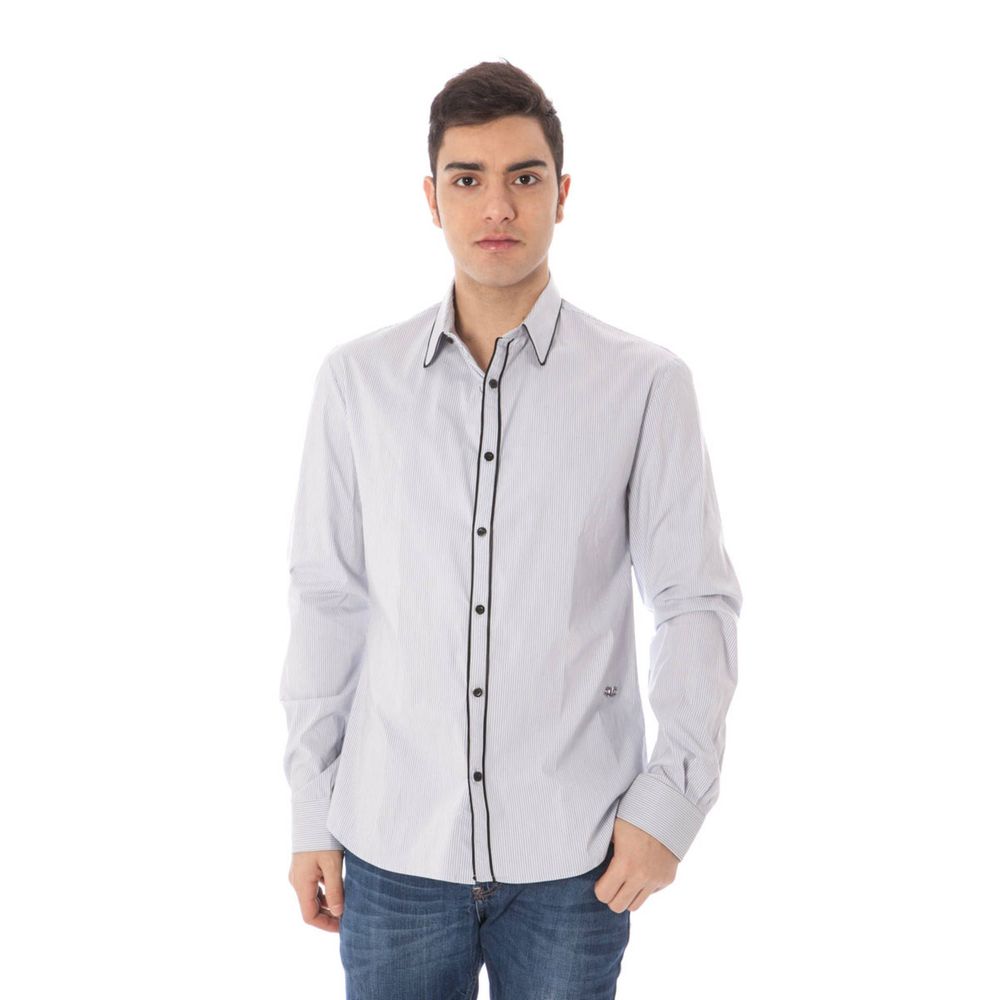 Shirt by Costume National for men in cotton blue presents a discerning silhouette, showcasing a sophisticated and long-sleeve for a truly discerning finish.