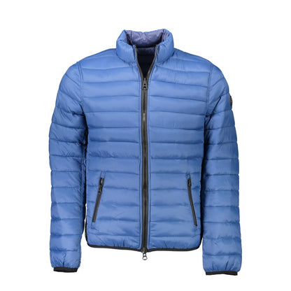 Jacket by U.S. POLO ASSN. for men in nylon blue features an utilitarian silhouette with a refined , showcasing sophisticated pockets for an utilitarian aesthetic.