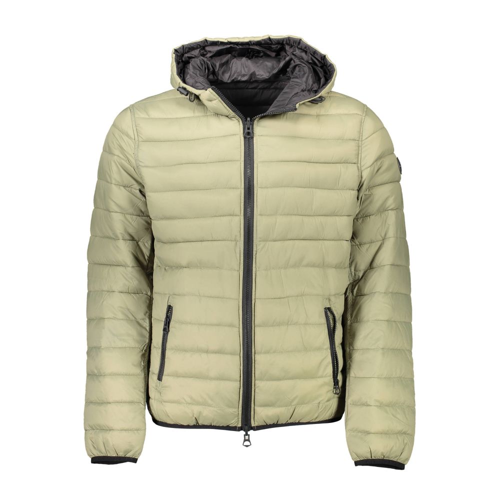 Hooded Jacket by U.S. POLO ASSN. for men in nylon green features an utilitarian silhouette with a refined hooded neckline, showcasing sophisticated pockets & hooded for an utilitarian aesthetic.