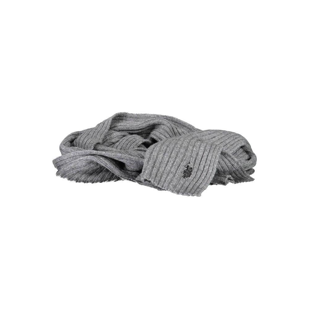 Scarf by U.S. POLO ASSN. for men in wool gray showcases a ethereal silhouette, artfully capturing the essence of the ethereal Wool Scarf design for a sophisticated look.