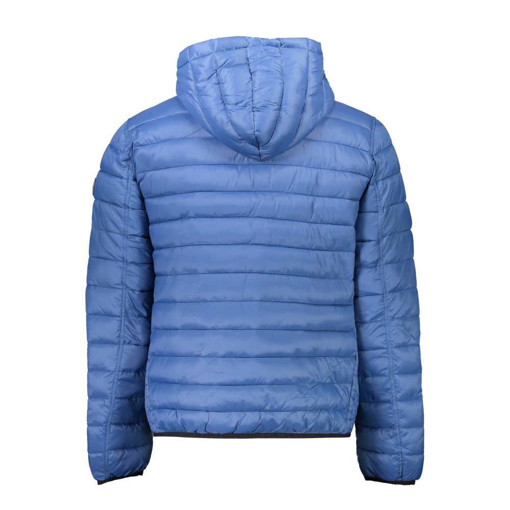 Hooded Jacket by U.S. POLO ASSN. for men in nylon blue features an utilitarian silhouette with a refined hooded neckline, showcasing sophisticated pockets & hooded for an utilitarian aesthetic.