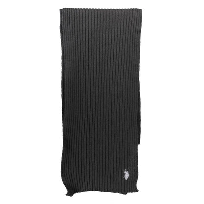 Scarf by U.S. POLO ASSN. for men in wool black features a ethereal silhouette, artfully capturing the essence of the ethereal Wool Scarf design for a sophisticated look.