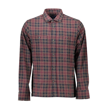 Shirt by Gant for men in cotton brown features an architectural silhouette with a refined and elegant for a architectural look.