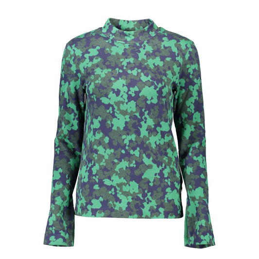 Sweater by Gant for women in cotton green features an polished silhouette, showcasing refined and a sophisticated mock neckline for a truly polished finish.