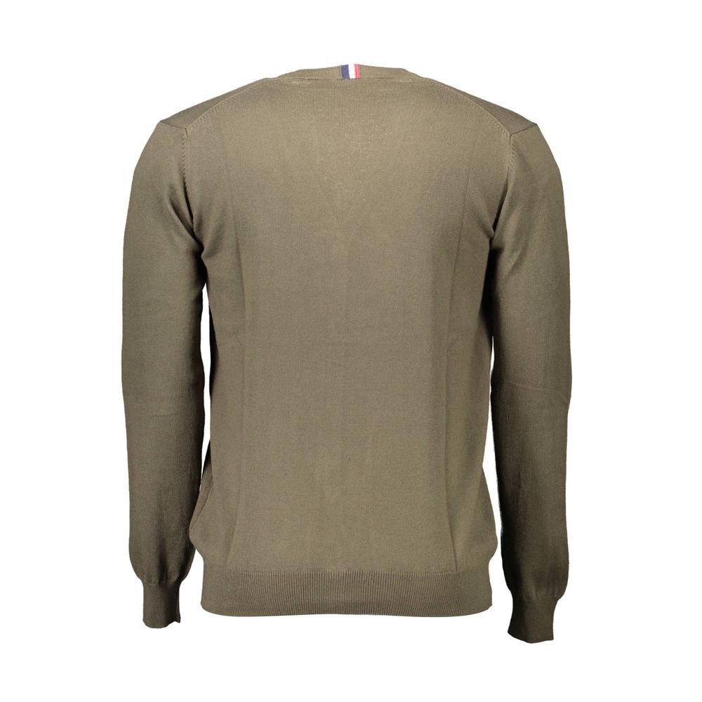 Cardigan by U.S. POLO ASSN. for men in cotton green features a nuanced silhouette with a refined and nuanced detailing for a sophisticated look.