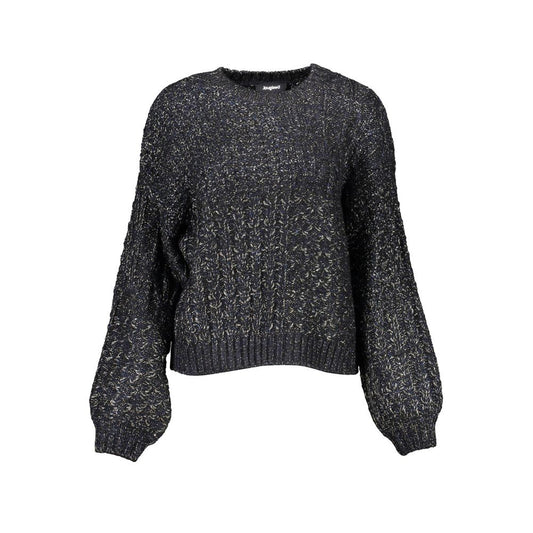 Sweater by Desigual for women in polyester black showcases a sumptuous silhouette, artfully finished with a sumptuous round neckline and for a sophisticated, sumptuous look.