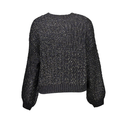 Sweater by Desigual for women in polyester black showcases a discreet silhouette, finished with a discreet round neckline and for a discreet look.