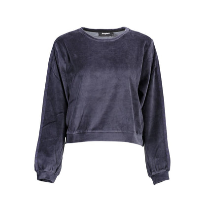 This Sweater by Desigual for women in cotton blue presents a understated silhouette, featuring a sophisticated round neckline and for a understated finish.