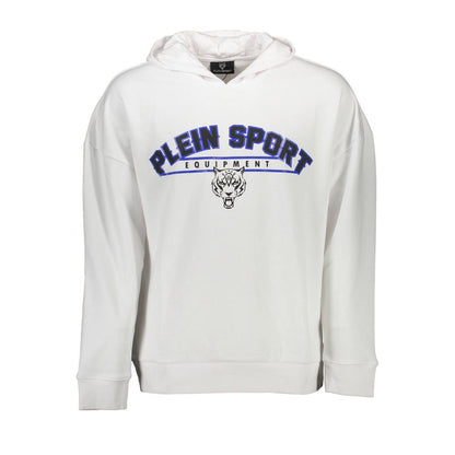 This Hooded Sweatshirt Sweater by Plein Sport for men in cotton white presents a understated silhouette, featuring a sophisticated hooded neckline and for a understated finish.