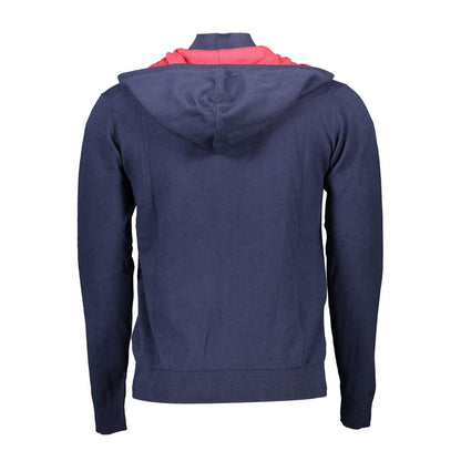 Hooded Sweater by U.S. POLO ASSN. for men in cotton blue showcases a discreet silhouette, finished with a discreet and for a discreet look.