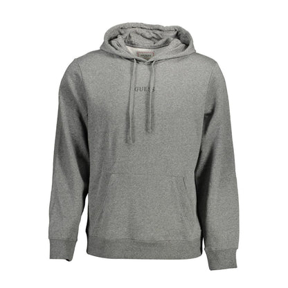 Hooded Sweatshirt Sweater by Guess Jeans for men in organic cotton gray showcases a sumptuous silhouette, artfully finished with a sumptuous hooded neckline and for a sophisticated, sumptuous look.