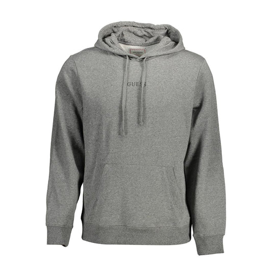 Hooded Sweatshirt Sweater by Guess Jeans for men in organic cotton gray showcases a sumptuous silhouette, artfully finished with a sumptuous hooded neckline and for a sophisticated, sumptuous look.