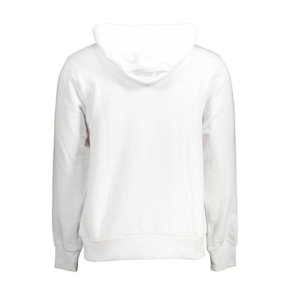 Hooded Sweatshirt Sweater by Cavalli Class for men in cotton white features an tactile silhouette, showcasing a sophisticated and tactile for a refined finish.