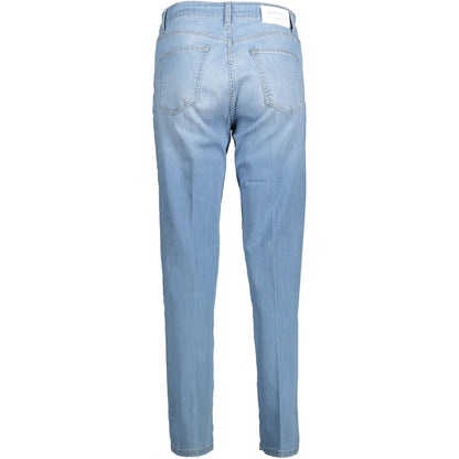 Pants by Kocca for women in cotton blue features an understated silhouette, showcasing a sophisticated and long with a refined for an understated, polished aesthetic.