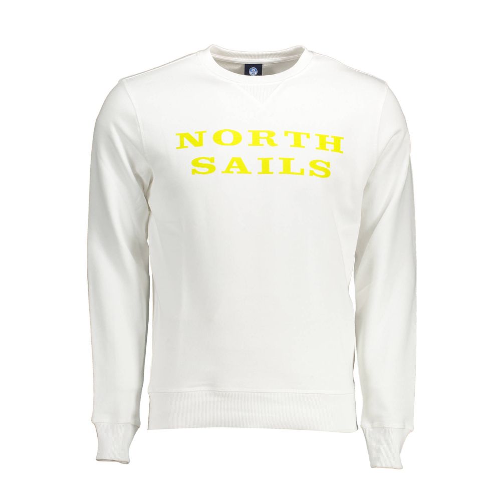 Sweatshirt Sweater by North Sails for men in cotton natural & white showcases a discreet silhouette, finished with a discreet round neckline and for a discreet look.