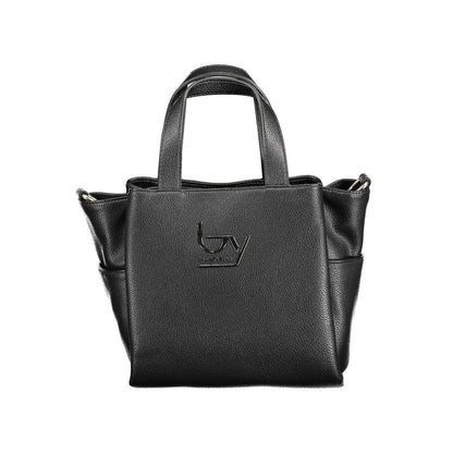 Shopper Handbag by BYBLOS for women in faux pebbled leather black features a ornamental silhouette, showcasing a secure , ample external-pockets & internal-pockets, and ornamental shoulder-strap, adjustable-strap & handle for a sophisticated look.