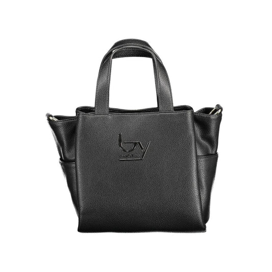 Shopper Handbag by BYBLOS for women in faux pebbled leather black features a ornamental silhouette, showcasing a secure , ample external-pockets & internal-pockets, and ornamental shoulder-strap, adjustable-strap & handle for a sophisticated look.