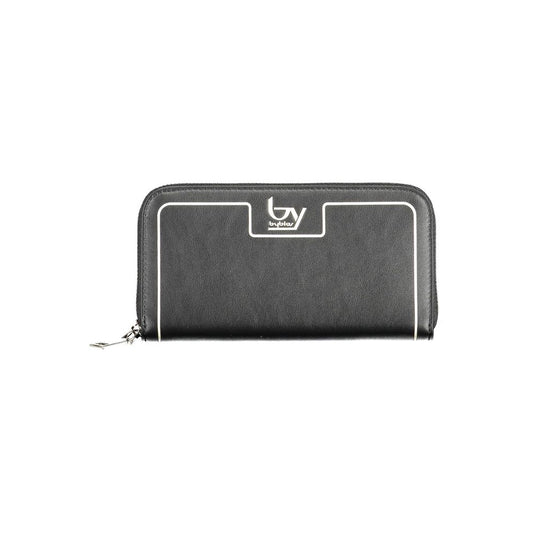 Cardholder Wallet by BYBLOS for women in polyethylene faux leather black showcases a discerning silhouette, artfully capturing the essence of Polyethylene Faux Leather Cardholder Wallet with its functional card-organization coin-purse.