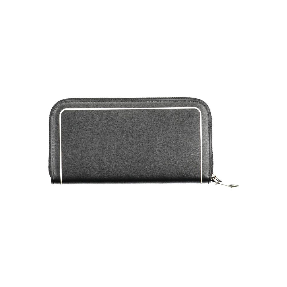 Cardholder Wallet by BYBLOS for women in polyethylene faux leather black features a streamlined silhouette, showcasing the streamlined Polyethylene Faux Leather Cardholder Wallet design with sophisticated card-organization coin-purse for a premium look.