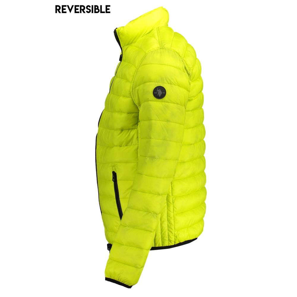 Jacket by U.S. POLO ASSN. for men in nylon yellow features an utilitarian silhouette with a refined , showcasing sophisticated pockets for an utilitarian aesthetic.