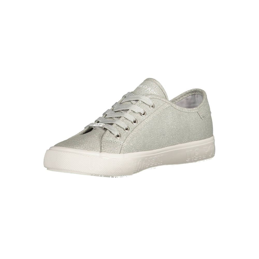 Sneakers by U.S. POLO ASSN. for women in polyester gray features an opulent silhouette from the Women's Fashion Polyester Sneakers collection, showcasing a signature fashion style with an opulent finish.