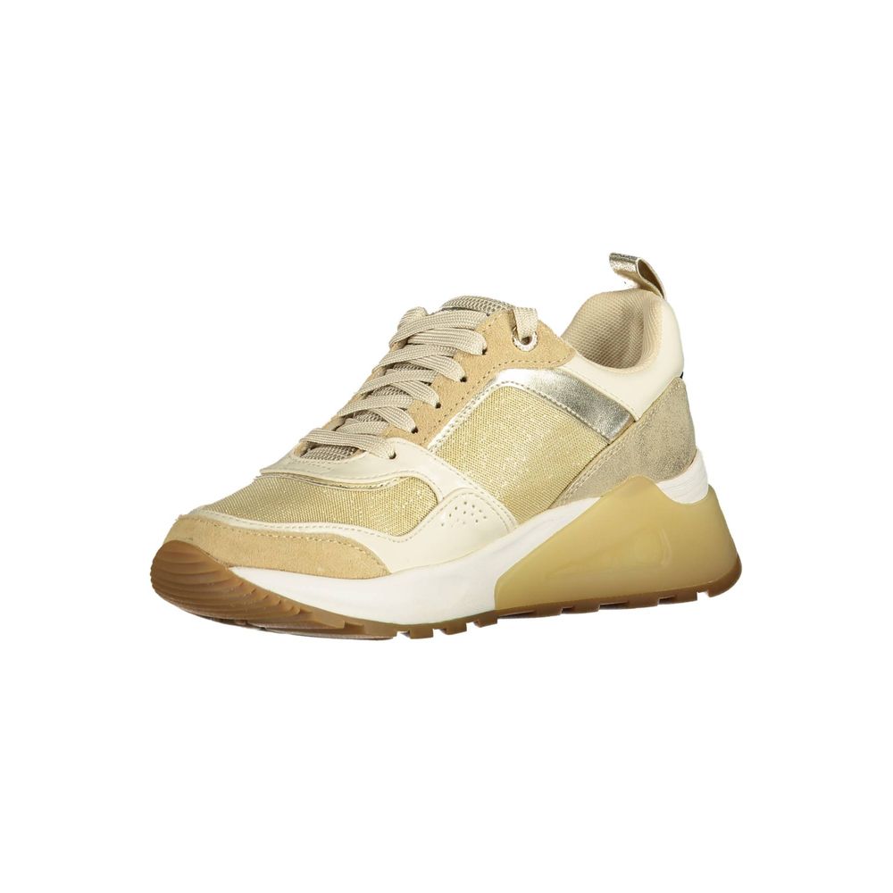 Sneakers by U.S. POLO ASSN. for women in polyester gold features an opulent silhouette from the Women's Fashion Polyester Sneakers collection, showcasing a signature fashion style with an opulent finish.