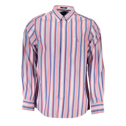Shirt by Gant for men in organic cotton pink presents a discerning silhouette, showcasing a sophisticated button-down-collar neckline and short-sleeve for a truly discerning finish.
