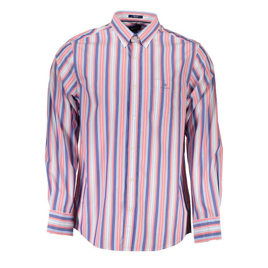 Shirt by Gant for men in organic cotton pink presents a discerning silhouette, showcasing a sophisticated button-down-collar neckline and short-sleeve for a truly discerning finish.