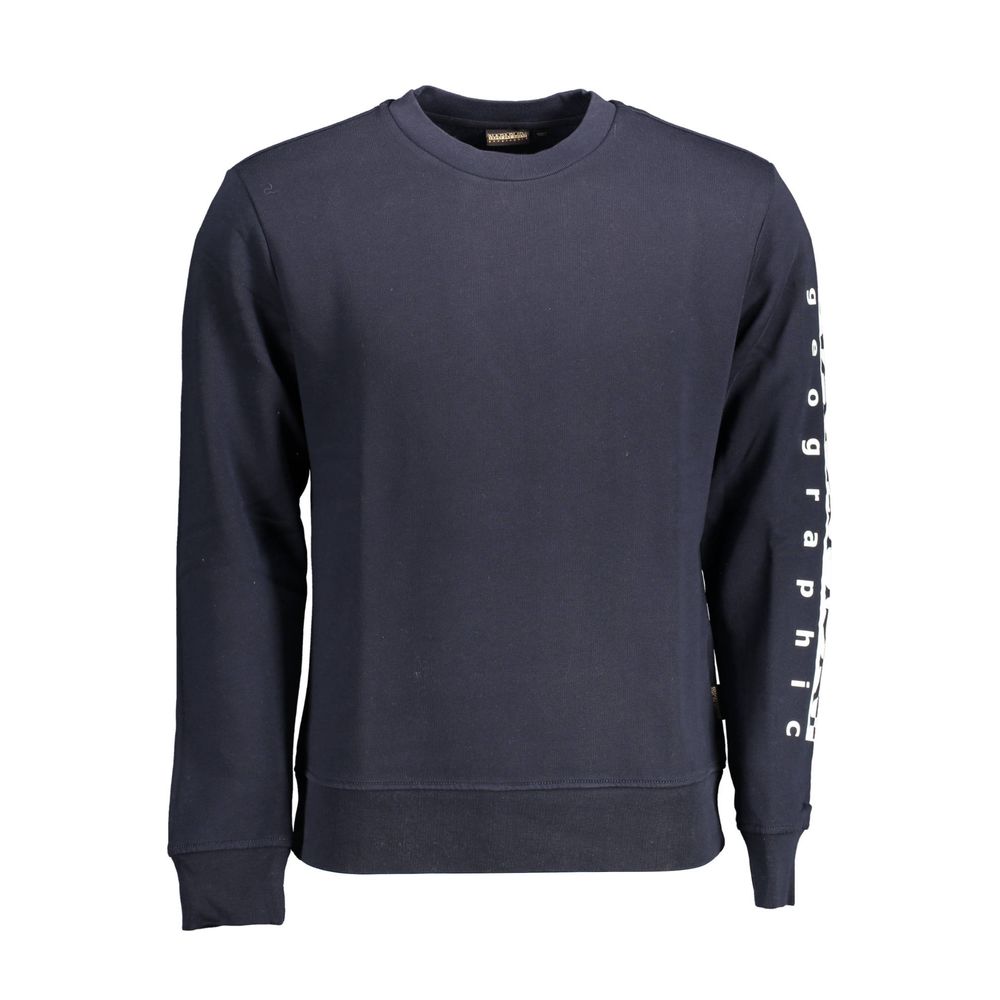 Sweatshirt Sweater by Napapijri for men in cotton blue showcases a downtown chic silhouette, artfully finished with a downtown chic round neckline and for a sophisticated, high-end look.