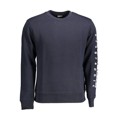 Sweatshirt Sweater by Napapijri for men in cotton blue showcases a downtown chic silhouette, artfully finished with a downtown chic round neckline and for a sophisticated, high-end look.