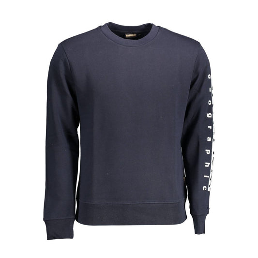 Sweatshirt Sweater by Napapijri for men in cotton blue showcases a downtown chic silhouette, artfully finished with a downtown chic round neckline and for a sophisticated, high-end look.