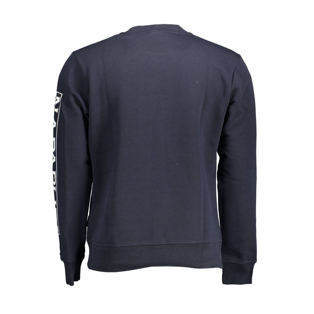 Sweatshirt Sweater by Napapijri for men in cotton blue features an tactile silhouette, showcasing a sophisticated round neckline and tactile for a refined finish.