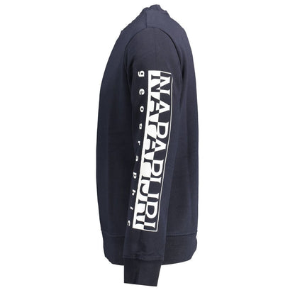 Sweatshirt Sweater by Napapijri for men in cotton blue showcases a discreet silhouette, finished with a discreet and for a discreet look.