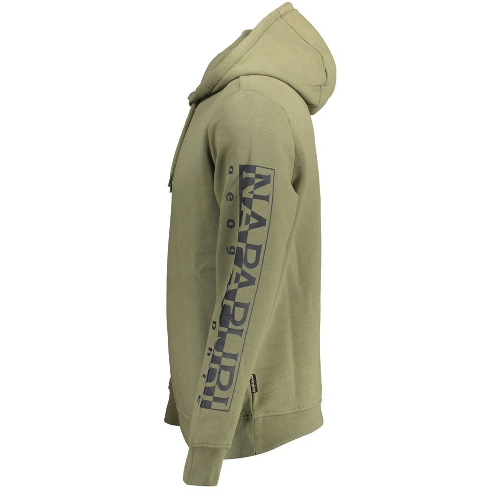 Hooded Sweatshirt Sweater by Napapijri for men in cotton green showcases a downtown chic silhouette, artfully finished with a downtown chic and for a sophisticated, high-end look.