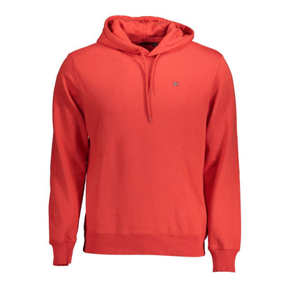 Hooded Sweatshirt Sweater by Napapijri for men in organic cotton red showcases a sumptuous silhouette, artfully finished with a sumptuous hooded neckline and for a sophisticated, sumptuous look.