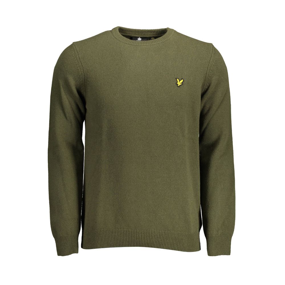 Sweater by Lyle & Scott for men in wool green showcases an masterful silhouette, artfully detailed with a masterful round neckline and for a sophisticated, premium finish.