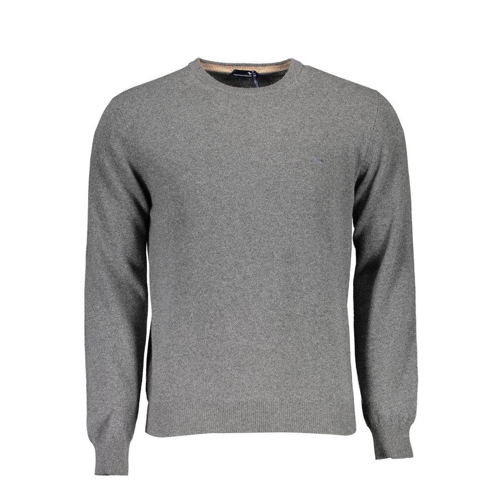 Sweater by Harmont & Blaine for men in wool gray showcases a discreet silhouette, finished with a discreet round neckline and long-sleeve for a discreet look.