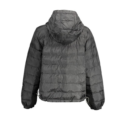 Hooded Jacket by Levi's for women in polyester black showcases a contemporary silhouette, detailed with a contemporary and premium pockets & hooded for a sophisticated finish.