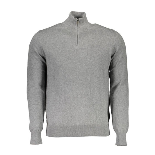 Sweater by North Sails for men in cotton gray features an tactile silhouette, showcasing a sophisticated and tactile long-sleeve for a refined finish.