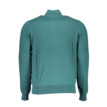 Sweater by North Sails for men in cotton green showcases a discreet silhouette, finished with a discreet and for a discreet look.