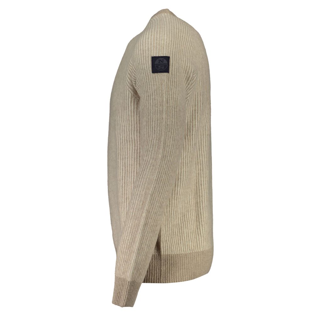 Sweater by North Sails for men in wool beige showcases an masterful silhouette, artfully detailed with a masterful and for a sophisticated, premium finish.