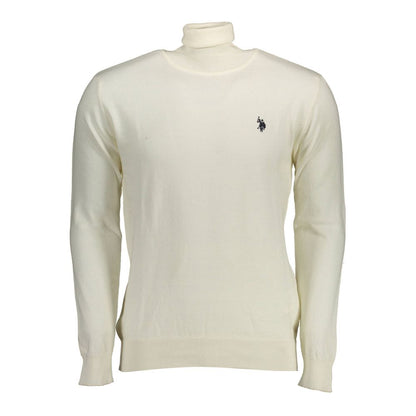 Sweater by U.S. POLO ASSN. for men in cotton white showcases an masterful silhouette, artfully detailed with a masterful turtle high-collar neckline and long-sleeve for a sophisticated, premium finish.