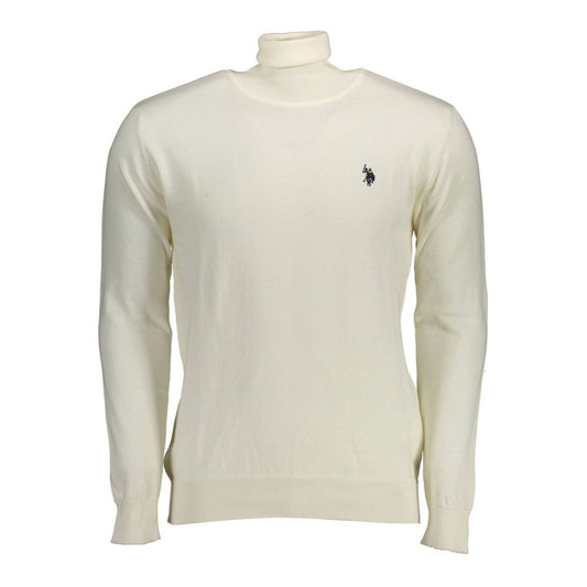 Sweater by U.S. POLO ASSN. for men in cotton white showcases an masterful silhouette, artfully detailed with a masterful turtle high-collar neckline and long-sleeve for a sophisticated, premium finish.