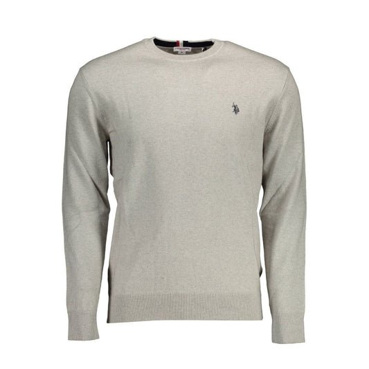 Sweater by U.S. POLO ASSN. for men in cotton gray showcases a downtown chic silhouette, artfully finished with a downtown chic round neckline and long-sleeve for a sophisticated, high-end look.