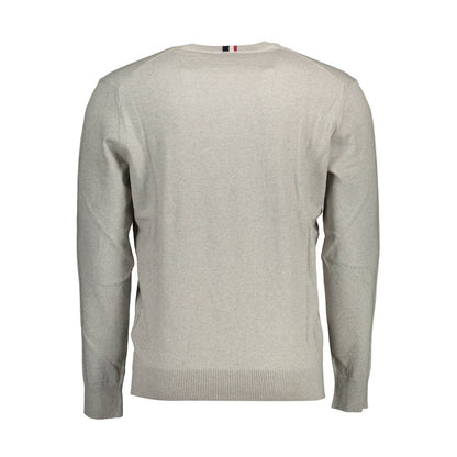 Sweater by U.S. POLO ASSN. for men in cotton gray features an tactile silhouette, showcasing a sophisticated and tactile for a refined finish.